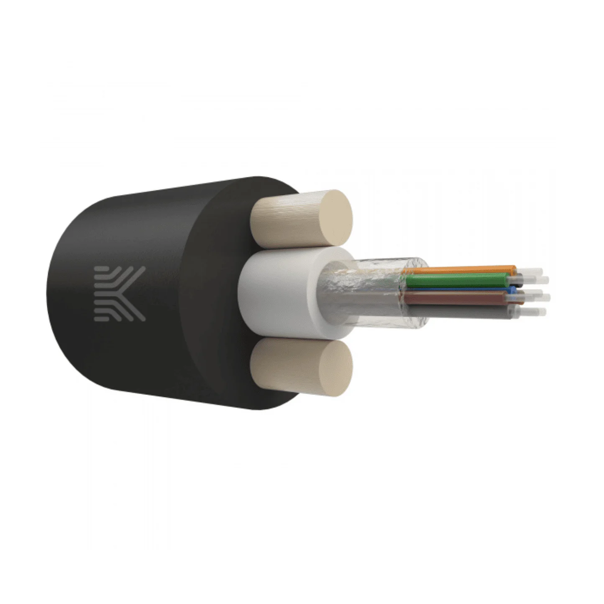 Круглый дроп-кабель 8 волокон G.657.A1, с ЦТ, усиленный стеклопрутками, 1.5 кН